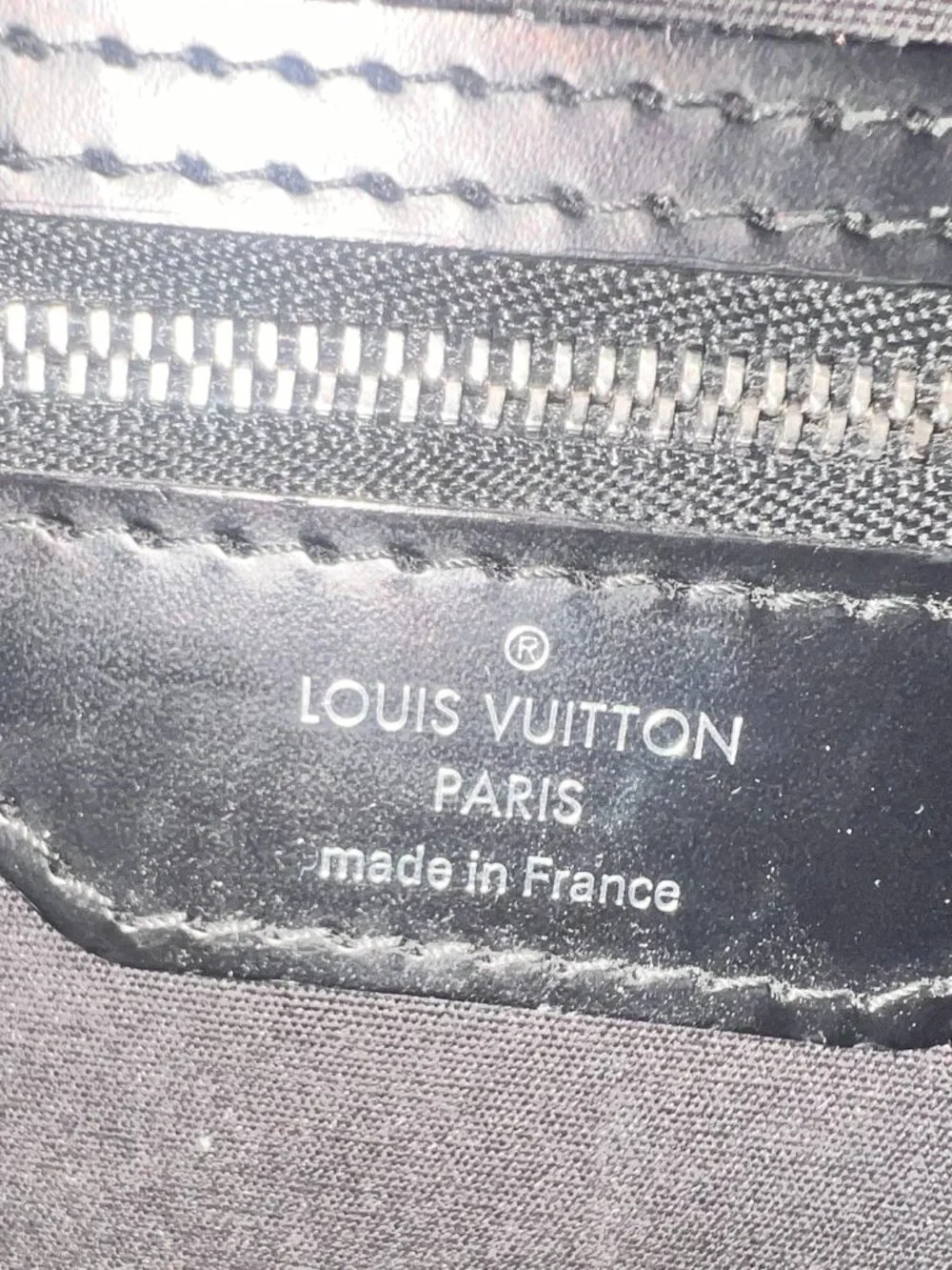Louis Vuitton Black Epi Satchel Top Handle Bag Zip Closure Silver Hardware